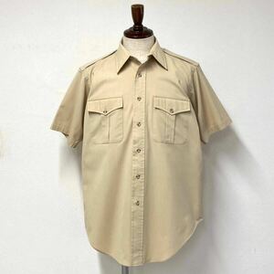 70s〜80s【Eddie Bauer】半袖 サファリシャツ size M USA製 ベージュ ヴィンテージ/エディーバウアー バナナリパブリック LLBean ラルフ