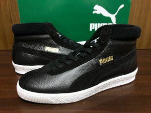 19年製 PUMA BASKET 68 MID プーマ バスケット ミッド MADE IN ROMANIA ルーマニア製【369890-02】BLACK LEATHER ブラック レザー 黒 US10