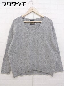 ◇ URBAN RESEARCH ROSSO ロッソ ウール ニット Vネック 長袖 セーター サイズF グレー レディース