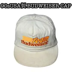 80s90s OLD BUDWEISER CAP USA製 希少 team 白