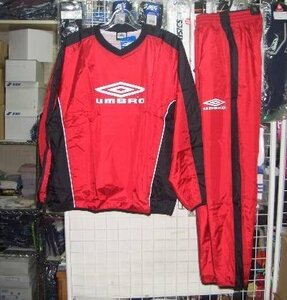 UBA4540 アンブロ ライインドピステ 上下裏地メッシュ赤 O～XOサイズ 大きいサイズ umbro 新品 レトロ 即決価格/