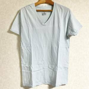 Hanes　Tシャツ / Vネック　ライトブルー　サイズM　　W018 　
