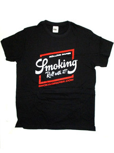 スモーキング/Smoking★オリジナル ロゴ入りTシャツ☆サイズM/ブラック★手巻きたばこ/シャグ/喫煙具【非売品】