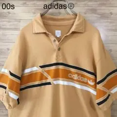 00s adidas アディダス 淡色 アースカラー ベージュ 半袖 ポロシャツ