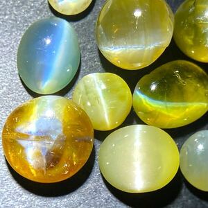 1円〜!!◯天然クリソベリルキャッツアイおまとめ13ct◯n ルース 裸石 猫目石 cats eye 宝石 ジュエリー chrysoberyl w4 46