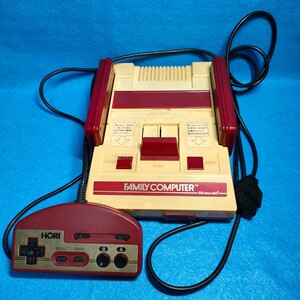 【動作未確認・ジャンク】 ファミコン本体 ホリコントローラー付き・ファミリーコンピューター 任天堂 Nintendo FC HORI nes ニンテンドー