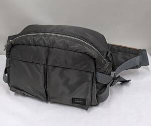 PORTER/ポーター/TANKER WAIST BAG/タンカー/ウエストバッグ/美品/フライトジャケットモチーフ/セージグリーン系×オレンジ/美品