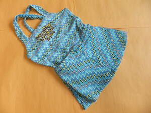 ◎◎☆ミチコロンドン　MICHIKO LONDON　パレオ付水着　ブルー色　110サイズ　日本製　ワンピース水着　スカート付き水着　スイムウェア