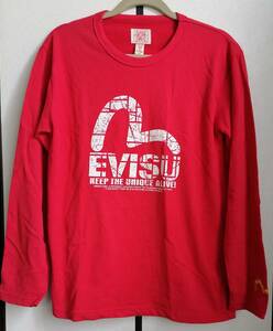 メンズ　長袖Tシャツ　L　３８ EVISU エヴィス　赤色