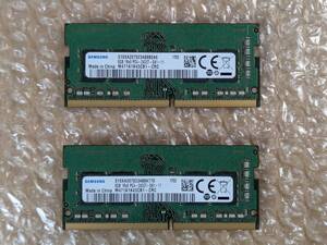 【送料無料】SAMSUNG 1Rx8 PC4-2400T-SA1-11 M471A1K43CB1-CRC 2枚組 計16G①