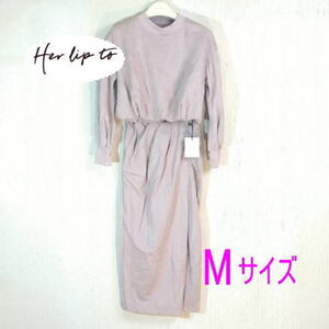 【タグ付き】Dear Me Set　トップス　スカ－ト　上下　antique rose　長袖　Her lip to　Ｍサイズ