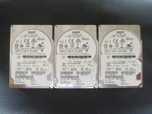 中古動作品 HGST C10K1800 Tier 1 Enterprise-Class 10K 300GB 12Gbps SAS 3台セット 動作画面有