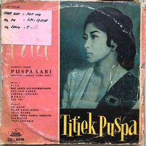 LP Indonesia「 Titiek Puspa 」インドネシア Tropical City Jazz Funky Garage Beat Island 南洋 Pop 60