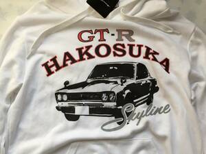 ハコスカ GT-R Skyline パーカー M ホワイト スカイライン ニッサン HAKOSUKA 旧車 メンズ