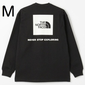 ☆新品 6380円（M）THE NORTH FACE ザ ノース フェイス 長袖 ロングスリーブ 黒 Back Square Logo Tee NT82333★