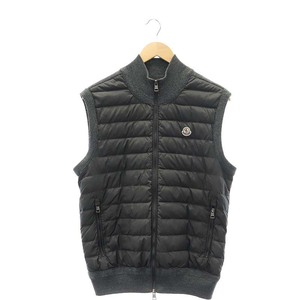 モンクレール MONCLER MAGLIONE TRICOT GILET ニット切替ダウンベスト ジップアップ 国内正規 M チャコールグレー /ES ■OS メンズ