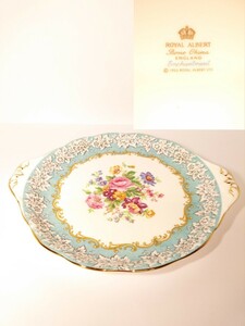 ロイヤルアルバート ROYAL ALBERT エンチャントメント プレート 英国製 金彩 盛皿 菓子皿 菓子器 在銘 美品 （検索） 茶器 アンティーク