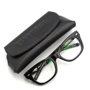 EFFECTOR エフェクター メガネフレーム distortion ディストーション ウェリントン 8mm生地 日本製 ブラック 度入り 50017675