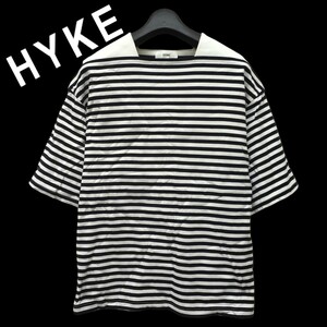 人気のHYKE /ハイク レディース ハーフスリーブカットソー Tシャツ モノトーン ２サイズ 綿100% 日本製 I-4340