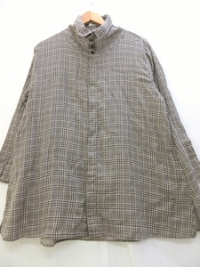 Plantation プランテーション チェックシャツ Shirt 2 PL32FH614 綿90% 毛10% MADE IN JAPAN ISSEY MIYAKE イッセイミヤケ