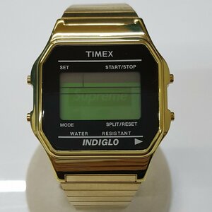 《ジャンク》TIMEX × Supreme INDIGLO TW2U03300 19AW Digital watch GOLD 店頭/併売《服飾・60サイズ・福山店》O961