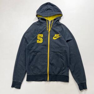 333 NIKE ナイキ スウェット ジップアップ パーカー サイズM フーディー スウッシュ刺繍 スポーツ トレーニング メンズ 50117N