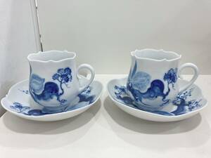 ◆【美品】マイセン MEISSEN ブルーオーキッド カップ＆ソーサー 2客 Blue Orchid 未使用に近い