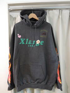 X-LARGE XLARGE エクストララージ PIGMENT DYLED PUFF LOGO PULLOVER HOODED SWEAT 黒 Lサイズ 最新人気商品 値下げしました！