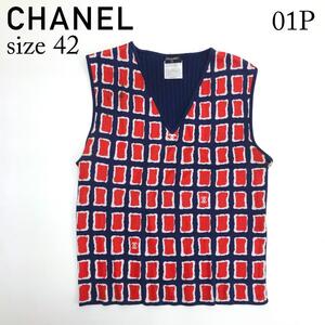 ☆レア☆CHANEL ノースリーブ ニットカットソー ココマーク 01P