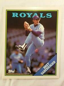 1988 Topps Baseball Bret Saberhagen Kansas City Royals Duo-Tang Pocket Folder 海外 即決