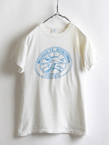 70s ★ Velva Sheen ヴェルバシーン ミルヴィル 200周年 プリント 半袖 コットン Tシャツ ( メンズ 男性 M ) 70年代 ビンテージ 古着 USED