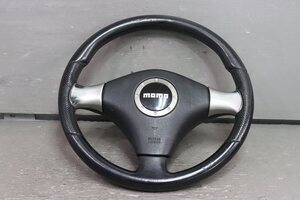 ミラジーノ ミニライト (L650S L660S) 純正 モモ MOMO モモステ ステアリングホイール ホーンパット レザー p044028