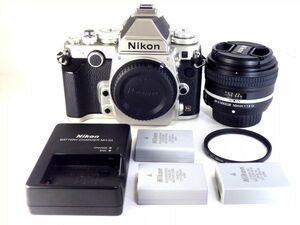 送料無料!! Nikon Df シルバー ボディ シャッター2,514回 完動 美品 Nikkor AF-S 50mm f1.8G Special Edition レンズ セット ニコン カメラ