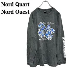 『Nord Quart Nord Ouest』長袖ビッグロゴデザインTシャツ