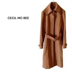 CECIL MC BEE アウター ロングコート ベルト付き 茶系 9号