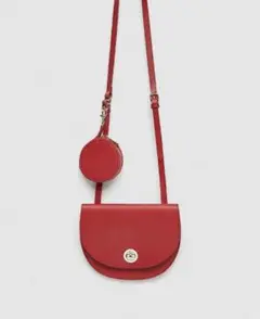 新品☆ZARA ザラ ミニポーチ付きショルダーバッグ red