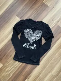 roni ロニィ ロングTシャツ ML 140 黒 ロンT カットソー 重ね着風