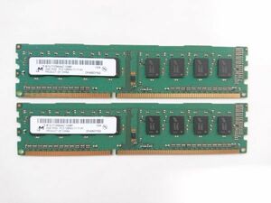 中古品★Micron メモリ 2GB 1Rx8 PC3-12800U-11-11-A1★2G×2枚 計4GB