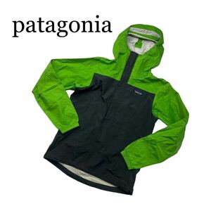 patagonia パタゴニア ナイロンジャケット ハーフジップ XS グレー 黄緑 長袖