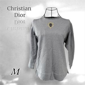 Dior ディオール　カットソー/Tシャツ　長袖　M 千鳥格子　ロゴ　コットン 　3320 07021