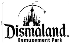 自作カッティングステッカー 超精密 ステッカー バンクシー 「Dismaland」 ディズマランド 250×150mm ネコポス対応商品 同梱可[S-250]