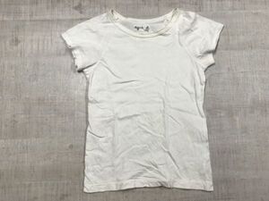 アニエスベー agnes b. スリムフィット インナー 半袖Tシャツ カットソー レディース 日本製 ラグラン フレンチ スリーブ サイズ1 白