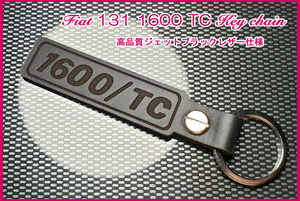 フィアット 131 1600 TC レストア ヘッドライト フロント リア バンパー ドア FIAT 131 1600 TC ロゴ ジェットブラックレザー キーホルダー