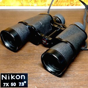 【侍】Nikon ニコン BINOCULARS 7×50CF HP 7.3° ポロリズム 双眼鏡 オペラグラス 純正キャップ ストラップ ケース箱付20=170