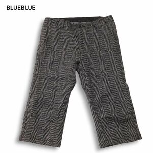 BLUEBLUE ブルーブルー ハリウッドランチマーケット 秋冬 ヘリンボーン★ ウール ツイード クロップド パンツ Sz.4　メンズ　I4B01736_9#Q