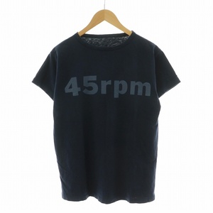 フォーティーファイブアールピーエム 45R 45rpm Tシャツ カットソー 半袖 ロゴプリント 3 L 紺 ネイビー /NQ レディース