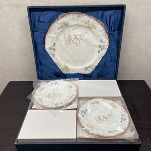 昭和レトロ　MIKASA Bone China ミカサ　ボーンチャイナ　ケーキセット　大皿1 小皿5