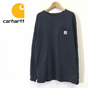 1K1383-F-N◆ carhartt カーハート 長袖Tシャツ カットソー トップス ◆ sizeS コットン100 ブラック 古着 メンズ 秋