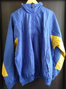 Champion ナイロン フードジャケット 　カラー：BLUE×YELLOW サイズXL 