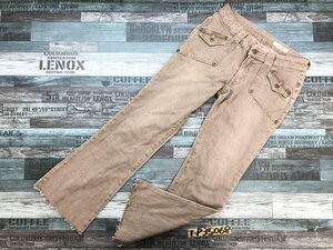 RU JEANS レディース カットオフ ストレッチ デニムジーンズパンツ 28 ブラウン